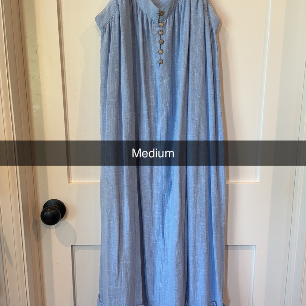 Light Blue Sleeveless Maxi Dress